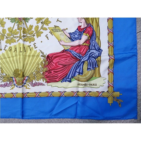 Hermes Tricolor and Gold Silk Scarf - Picture 6 of 11